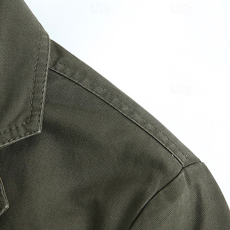 Herre Blazer Virksomhet Cocktailfest Bryllupsfest Mote Fritid Vår & Vinter 100 % bomull Helfarge Knapp Lomme Bekvem Enkeltkneppet Blazer Svart Grønn Kakifarget 2025 - $54.99 –P3