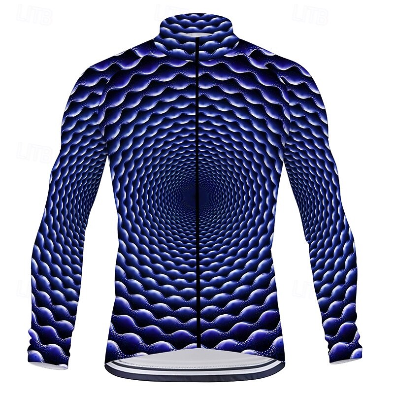 Men's Cycling Jersey 3D Long Sleeve Bike Tee Tshirt Top with 3 Rear Pockets Mountain Bike MTB Road Bike Cycling Quick Dry Front Zipper Wicking Sports Navy Blue Green Clothing Apparel 2025 - $34.99 –P1