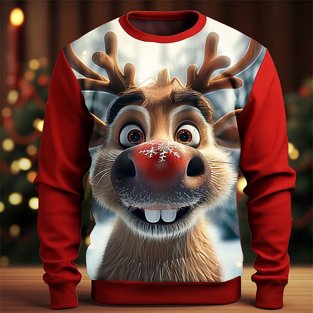 Karácsony Férfi 3D nyomtatás 3D 3D figura Pulóverek Pulóver Pulóver Hosszú ujj Pulóver Terített nyak 3D Vicces 3D nyomtatás Karácsony Vakáció Parti Crewneck 3D nyomtatás 3D Tél Tavasz & Ősz 2025 - $34.99 –P1