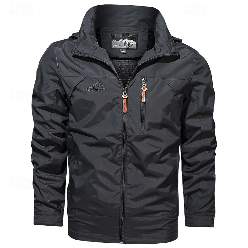 Men's Hiking Jacket Outdoor Windproof Lightweight Jacket Windbreaker Jacket Traveling Black Yellow Army Green Red Khaki 2025 - $26.39 –P12