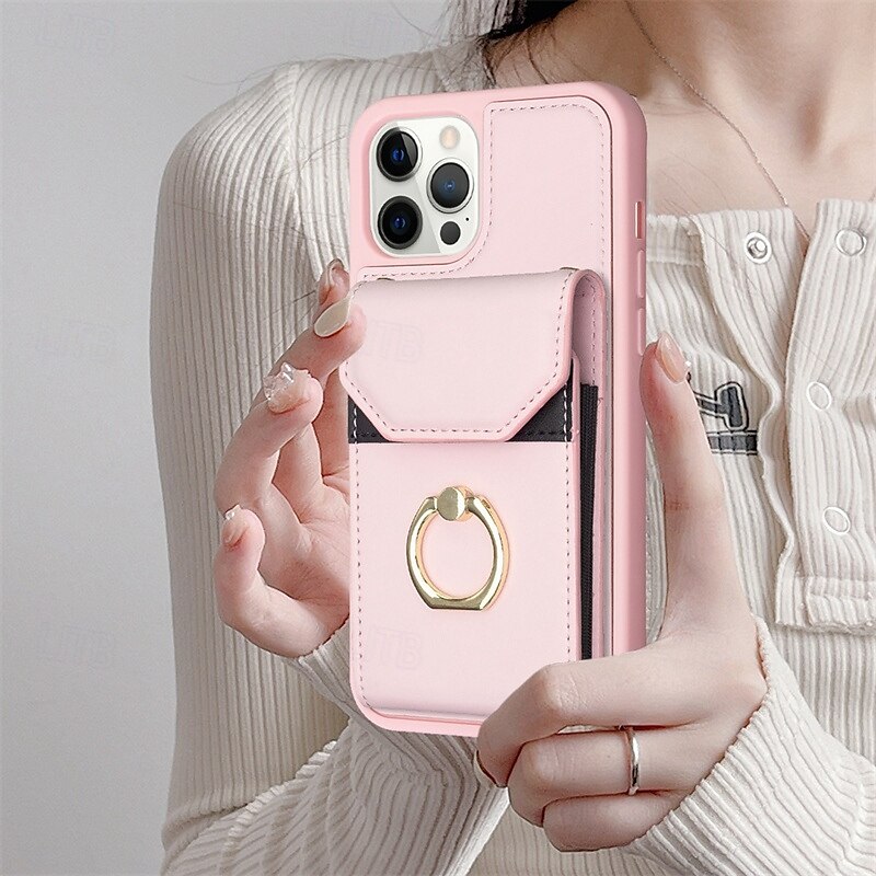 Funda para teléfono para iPhone 16 iPhone 15 Pro Max Plus iPhone 14 13 12 11 Pro Max Plus Mini Funda billetera Soporte para anillo ranura para tarjeta Shockproof Retro TPU PU Cuero 2025 - $19.99 –P3