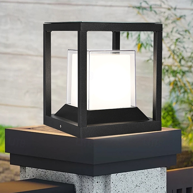 luz de parede externa led branco quente 26cm quadrado jardim poste luz pilar poste lanterna decoração lâmpada e26/e27 para piscina 110-240v de 2026 por $222.49 –P4