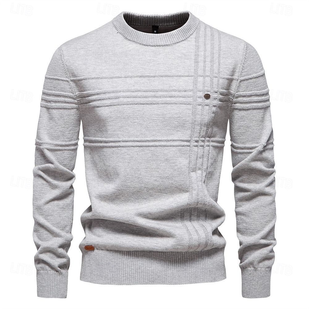 Hombre Pull-over Tejer Tops regulares De Punto Color sólido/liso Cuello redondo Casual Casual Diario Ropa Otoño invierno Azul Piscina Verde Trébol S M L 2025 - $34.99 –P6
