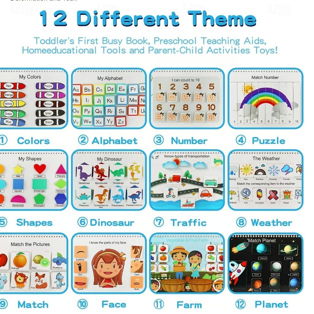 il mio libro attivo per la scuola materna, libro attivo per le attività di apprendimento in età prescolare, libro attivo per i bambini piccoli, quaderno di lavoro educativo, raccoglitore per l'apprendimento (pennarelli colorati non inclusi) del 2025 a $17.99 –P1