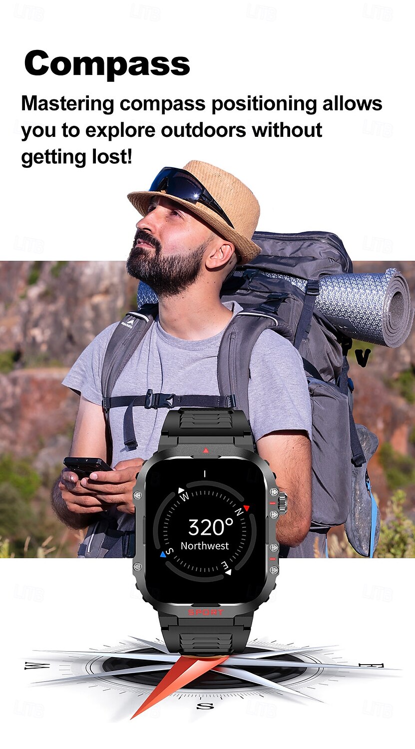 iMosi G45 Smart Watch 1.81 inch Smartwatch Fitness Running Watch Bluetooth Pedometer Call Reminder Sleep Tracker Compatible with Android iOS Men Hands-Free Calls Waterproof Media Control IP 67 41mm 2025 - $36.99 –P7