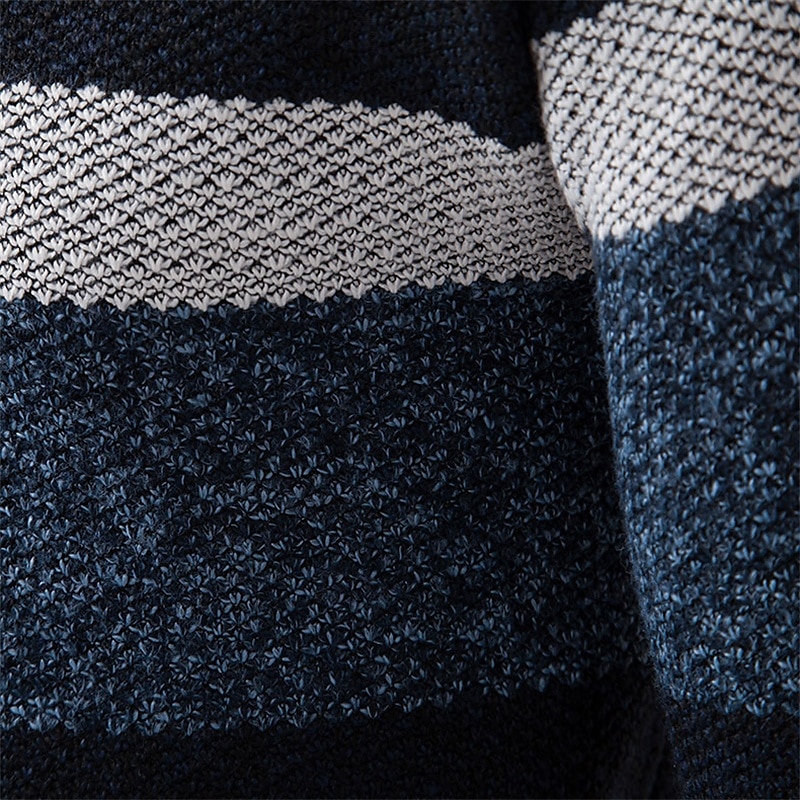 Men's Pullover Sweater Jumper Quarter Zip Sweaters Knit Sweater Ribbed Knit Regular Knitted Fleece Color Block Quarter Zip Fashion Basic Daily Wear Date Clothing Apparel Fall & Winter Navy Blue S M L 2025 - $35.99 –P9