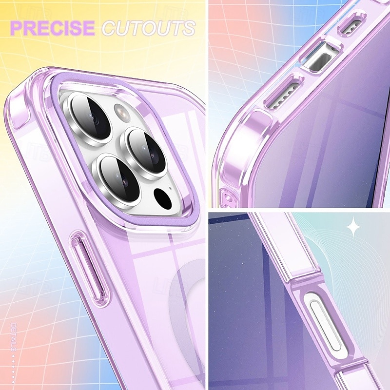 2025年 iPhone 16 Pro Max Plus、iPhone 15 Pro Max Plus、iPhone 14、13、12、11 Pro Max Plus用のバックカバー、ワイヤレス充電サポート、レトロアクリルPC  コレクション – $21.99 –P7