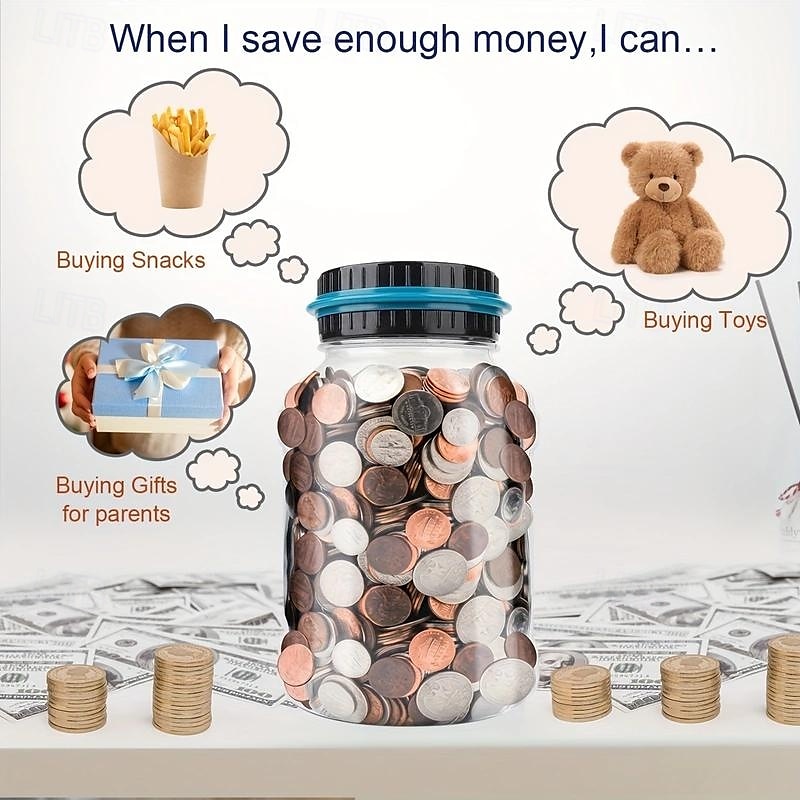 Alcancía digital para contar dinero con capacidad para 800 monedas, perfecta para niños, funciona con pilas (no incluidas), se adapta a todas las monedas de EE. UU. Regalo para Halloween, Acción de 2025 - $22.99 –P1