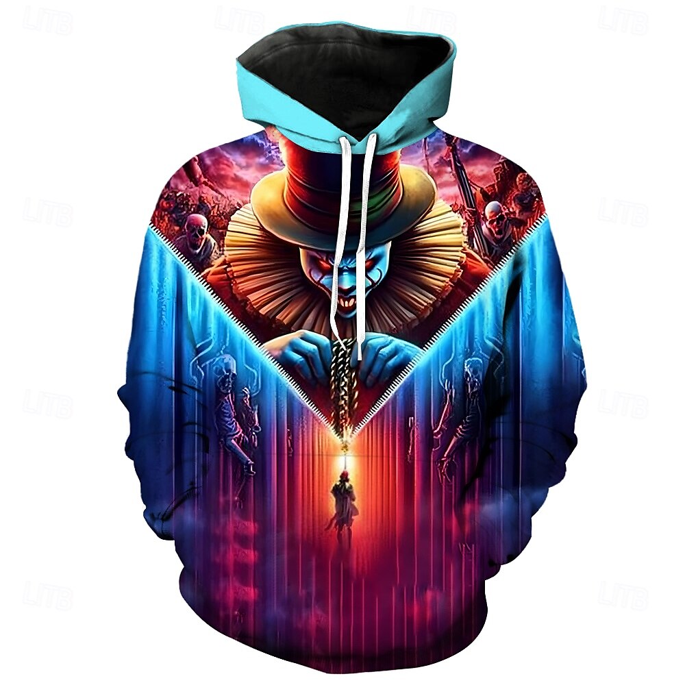 To Klaun Zabójczy Klaun Bluza z Kapturem Pullover Halloween 3D Graficzny Na Dla par Męskie Damskie Dla dorosłych Bal maskowy Druk 3D Impreza Codzienne 2025 - $24.99 –P2