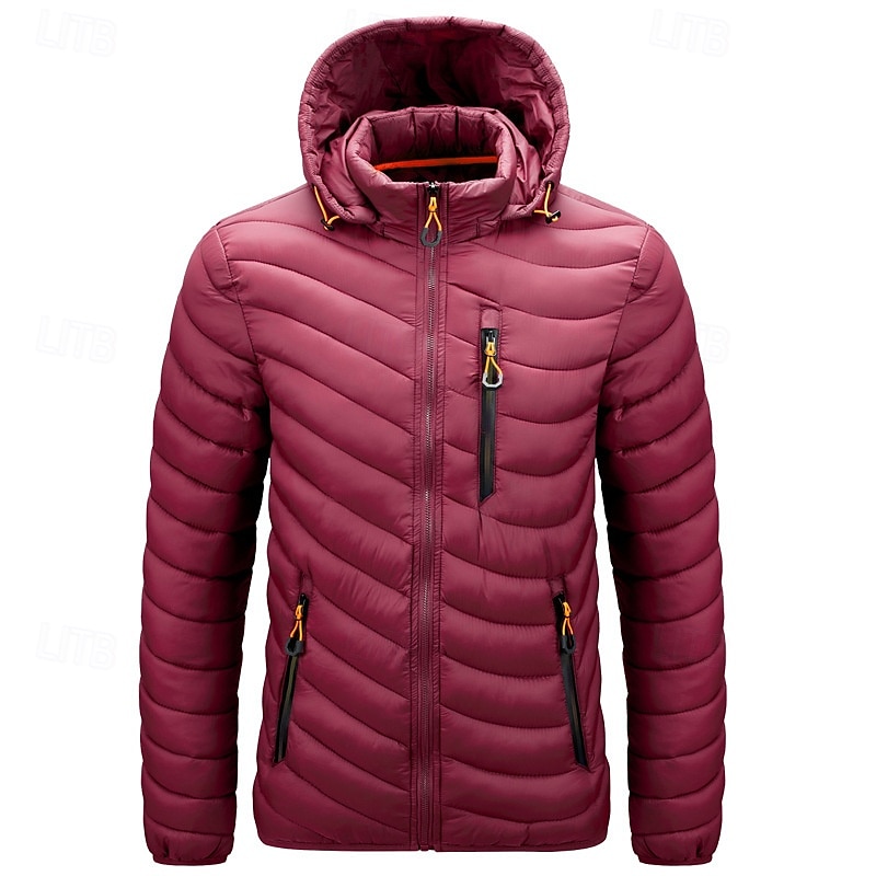 Pánské Prošívaná bunda Puffer Jacket Zimní bunda Puffer Zima Venkovní Tepelná izolace Balitelné Lehká váha Odnímatelné víčko Svrchní oblečení Lehká bunda Puffer Puffy Coat Celý Zip Rybaření Lezen 2025 - $55.99 –P5