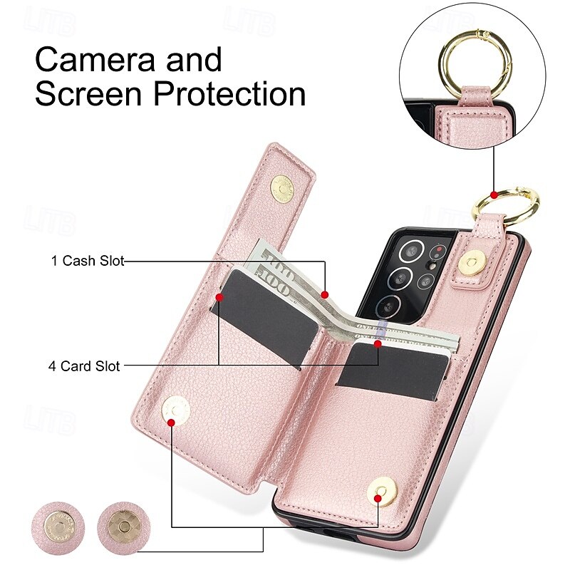 Phone Case For S24 S24 Ultra Plus S23 S22 S21 S20 Ultra Plus FE A55 5G A14 A54 A72 A73 A53 A70S Back Cover with Stand Holder Zipper Card Slot Retro TPU PU Leather 2025 - $22.99 –P10