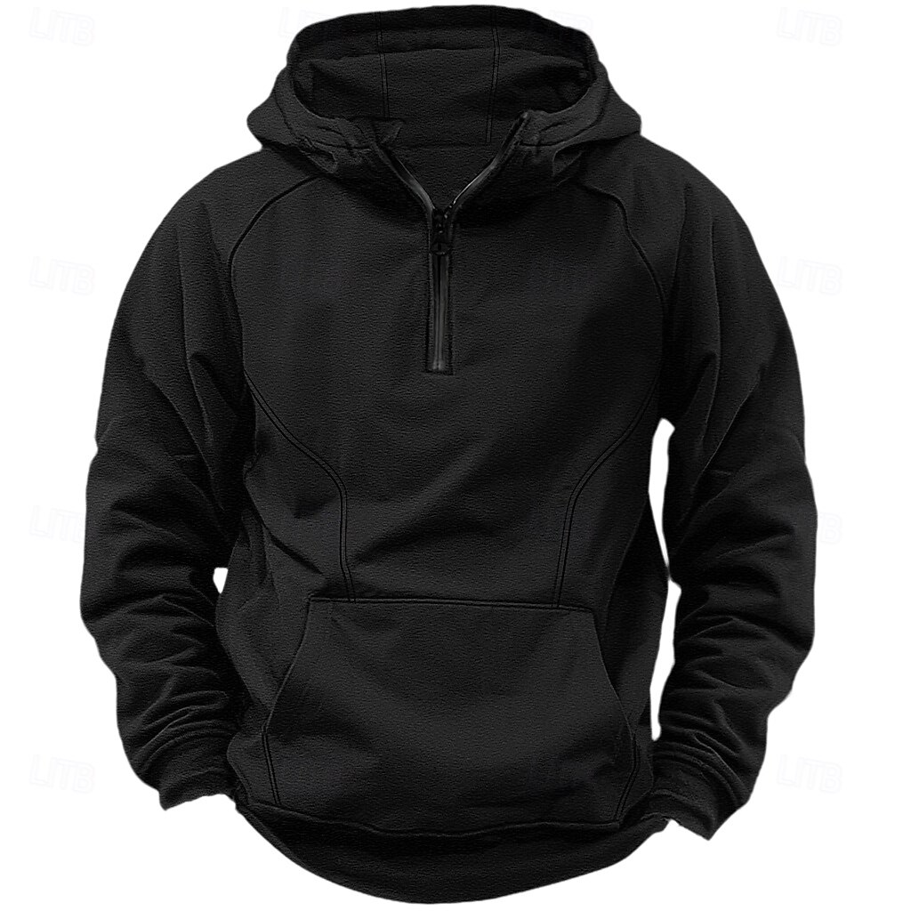 Voor heren Sweatshirt met kwartrits Raglan-hoodie Tactische capuchon Zwart Leger Groen Marineblauw Donkergrijs Capuchon Halve rits Kleurenblok Lapwerk Zak Kwart ritssluiting Werk Sport & Outdoor 2025 - $27.99 –P8