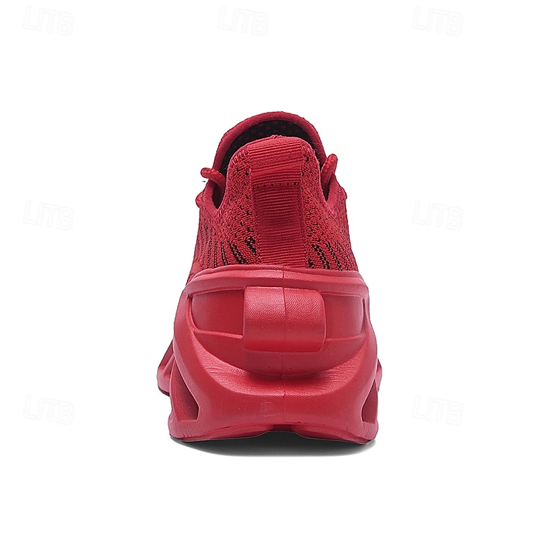 tênis de corrida flyknit respirável vermelho masculino com sola acolchoada leve – ideal para treinos e uso diário de 2025 por $46.99 –P7