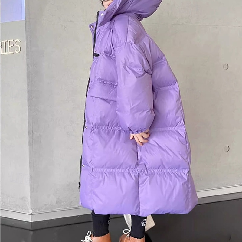 Infantil Para Meninas Plumagem Côr Sólida Moda Bolsos Escola Casaco agasalhos 4-12 anos Outono Preto de 2025 por $44.99 –P5
