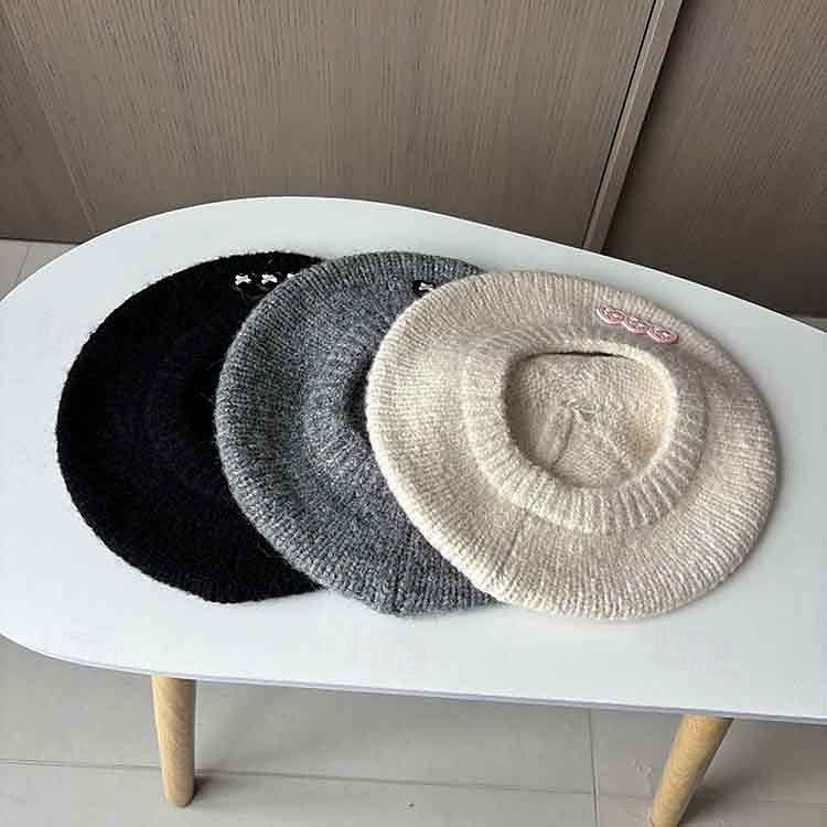Hats Polyester Beret Hat Floppy Hat Valentine's Day Casual Holiday Tea Party Ladies Day Elegant Vintage Simple With Bows Pure Color Headpiece Headwear 2025 - $21.99 –P2