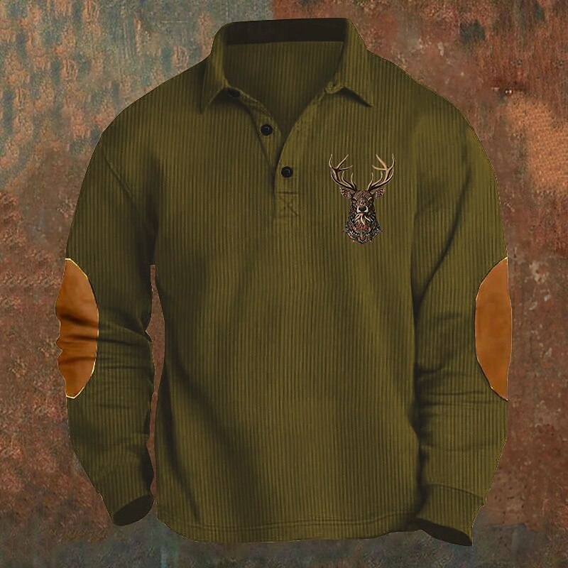 Hombre Camisa de Pana Camiseta de golf Trabajo Casual Diseño Manga Larga Básico Moderno Bloque de color Reno Retazos Botón Primavera & Otoño Ajuste regular Negro Verde Ejército Azul Marino Marrón 2025 - $25.99 –P7