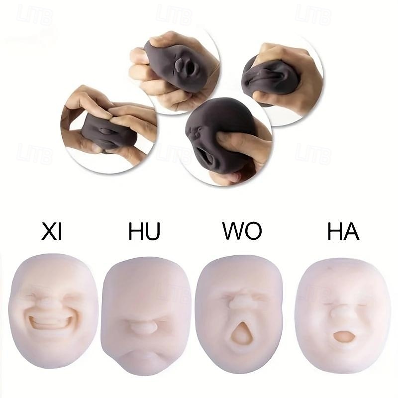 Vent Ball Squishy Squeeze Toy - Relieve Stress and Anxiety with Fun Emotion Faces - Novelty Antistress Adult Gift with Box, Fidget Toy for Emotional Well-being 2025 - $14.49 –P4