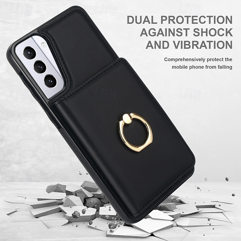 телефон Кейс для Назначение S24 Ultra Plus S23 S22 S21 S20 Ultra Plus FE A55 5G A14 A54 A72 А73 А53 A71 A12 Кейс на заднюю панель со стендом Кольца-держатели Разъем для карты Ретро ТПУ Кожа PU 2025 - $18.99 –P3