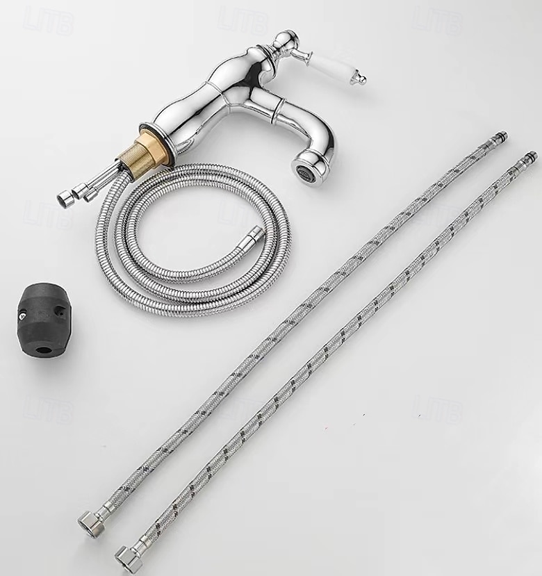 Robinet lavabo - Rétractable Plaqué Set de centre Mitigeur un trouBath Taps de 2025 ? $153.99 –P6