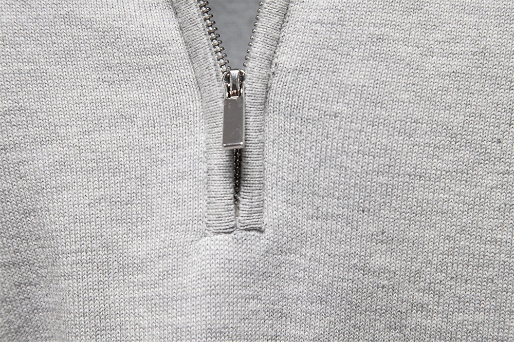 Pánské Plést Pevná barva Poloviční zip Úplet Elegantní Vánoční dárky Domů Oblečení Podzim Zima Světle šedá S M L 2025 - $26.99 –P6