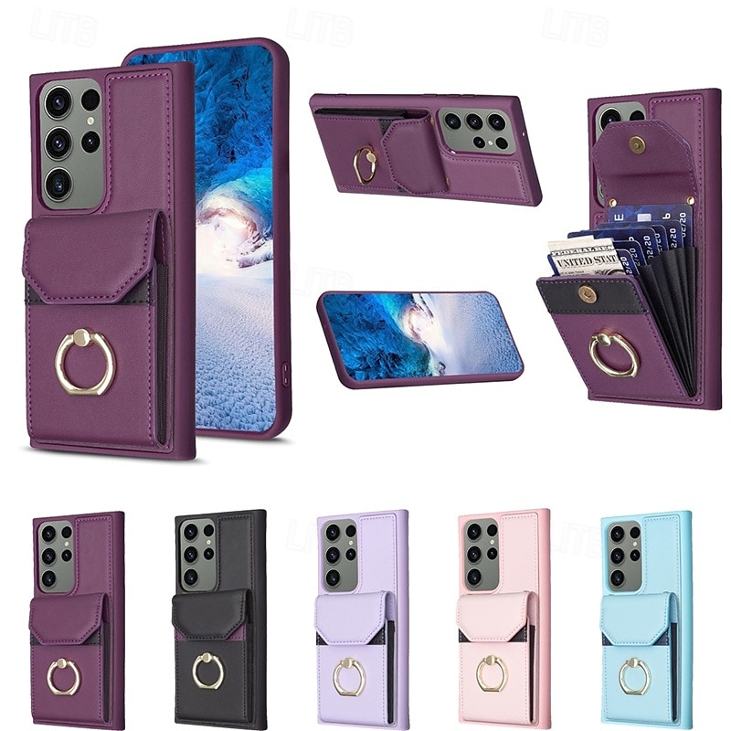 телефон Кейс для Назначение S23 Ultra Plus S22 S21 Плюс Ультра A54 A34 A14 А53 A12 A52 Samsung A13 5G Кошелек для карт Кольца-держатели Разъем для карты Защита от удара Ретро ТПУ Кожа PU 2025 - $17.99 –P1