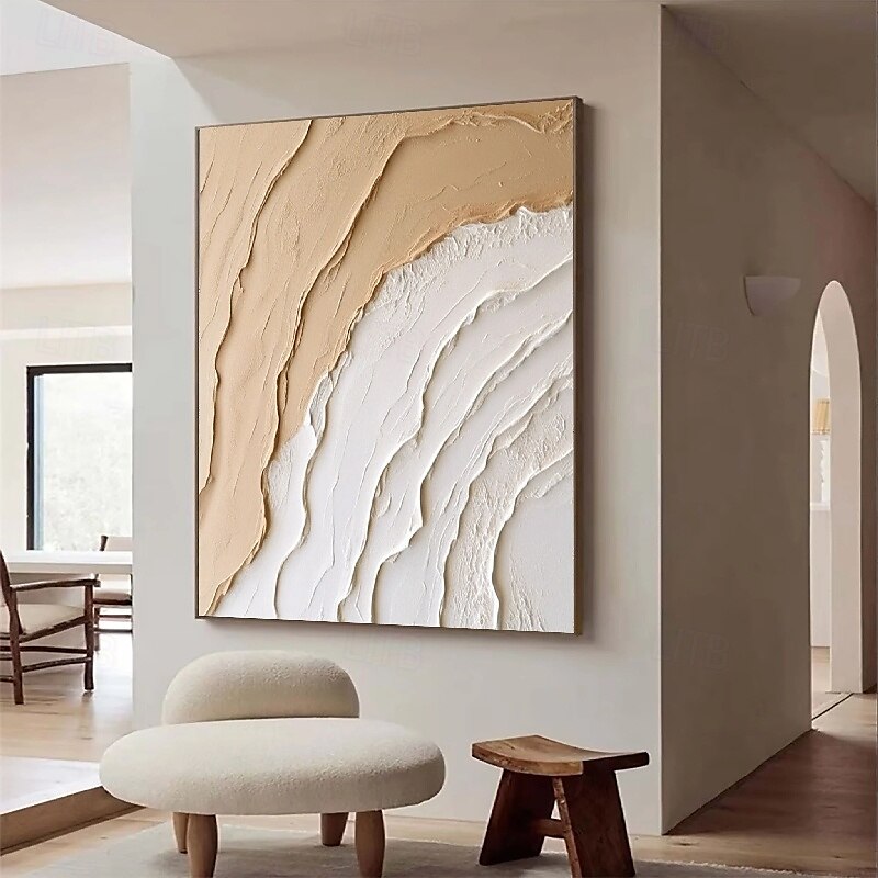 handgemalte abstrakte braune Wellengemälde auf Leinwand, handgemachtes reich strukturiertes Acrylgemälde, moderne Wandkunst, handgemaltes Kunstwerk, Ölgemälde für Wohnzimmer-Wanddekoration 2025 - $125.99 –P3