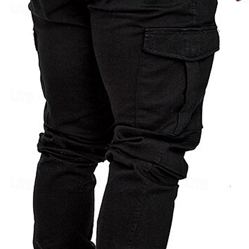 Homens Calças Cargo Calças Calça Jogger Com Cordão Cintura elástica Bolso multi Tecido Conforto Macio Comprimento total Ao ar livre Casual Diário Moda Roupa de rua Preto Verde Tropa Micro-Elástica de 2025 por $20.99 –P5