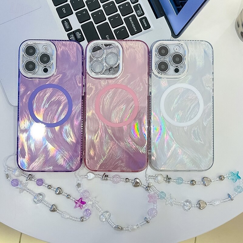 telefono Custodia Per iPhone 16 Pro Max Plus iPhone 16 Pro Max iPhone 15 iPhone 15 Pro Max iPhone 14 Pro Max iPhone 13 Pro Max Per retro A calamita Supporta la ricarica wireless con cinturino da polso del 2025 a $11.99 -P2