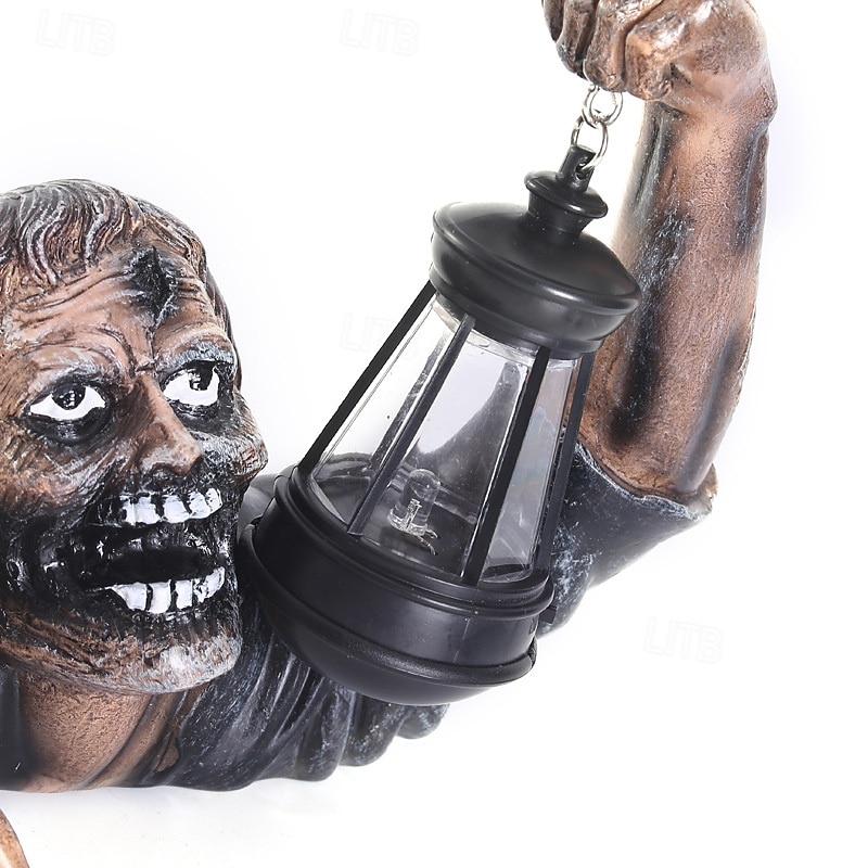 halloween zombie lyhty hartsi käsityö ornamentti ulkona puutarha koristeet kauhu zombie statue 2025 - $20.99 –P7