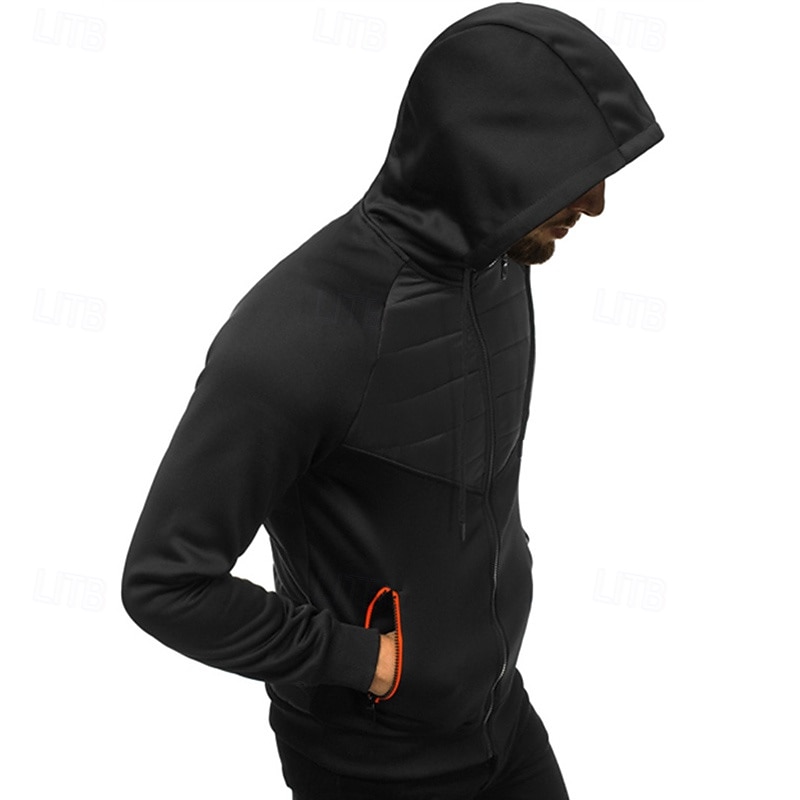 Voor heren Hoodie met rits Hoodie met volledige rits Zwart Donkergrijs Grijs Capuchon Kleurenblok Rits omhoog Lapwerk Zak Sport & Outdoor Dagelijks Feestdagen Polyester Streetwear Basic Casual Herfst 2025 - $21.99 –P10