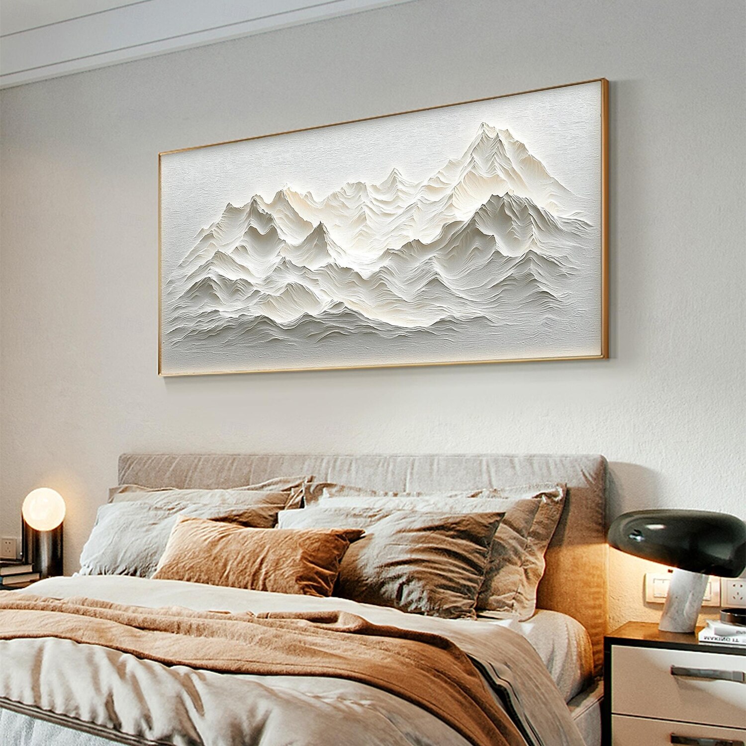 Handmade Original Snow Mountain Oil Painting On Canvas  Abstract Texture Winter Landscape Wall Art for Home Decor With Stretched Frame/Without Inner Frame Painting 2025 - $150.99 –P7