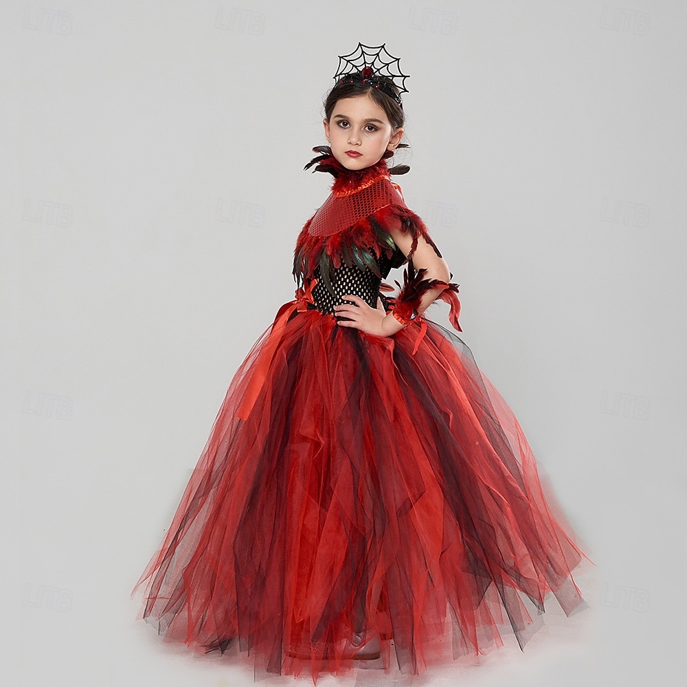 Čerodějnice Upír Scarlet Witch Valpuržina noc Úbory Fancy kostým Dětské Dívčí Výkon Párty Karneval Jednoduchý karnevalový kostým 2025 - $43.99 –P5