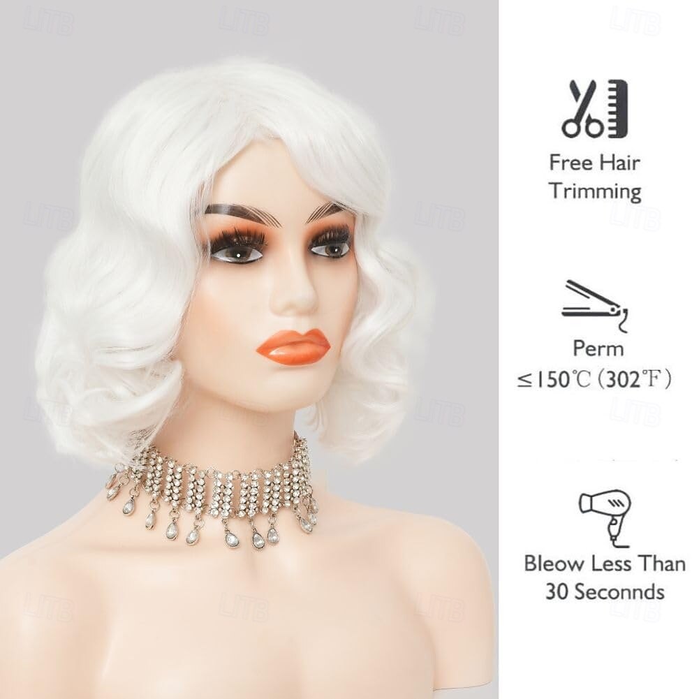 Short Curly Wig for Women 1920s Finger Wave Wig Cosplay Carnival Synthetic Hair Wigs Halloween Wigs 2026 - $19.49 –P5