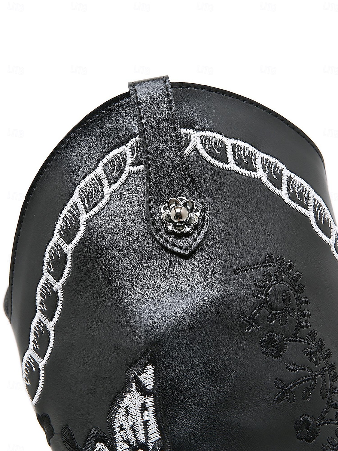 Women's Black Platform Western Cowboy Boots – Embroidered Butterfly Design with Chunky Heel and Side Zipper for Vintage and Modern Styling 2025 - $79.99 –P3