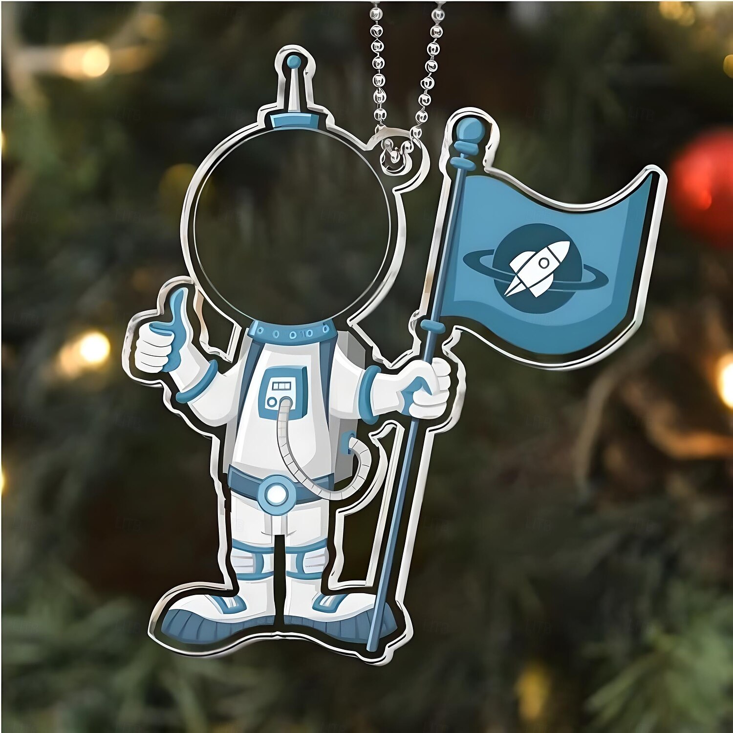Personlig foto juleornamenter akryl 2D tilpasset baby ansikt juletre ornamenter jul dekorasjon hengende anheng gaver astronaut 2025 - $11.49 –P4