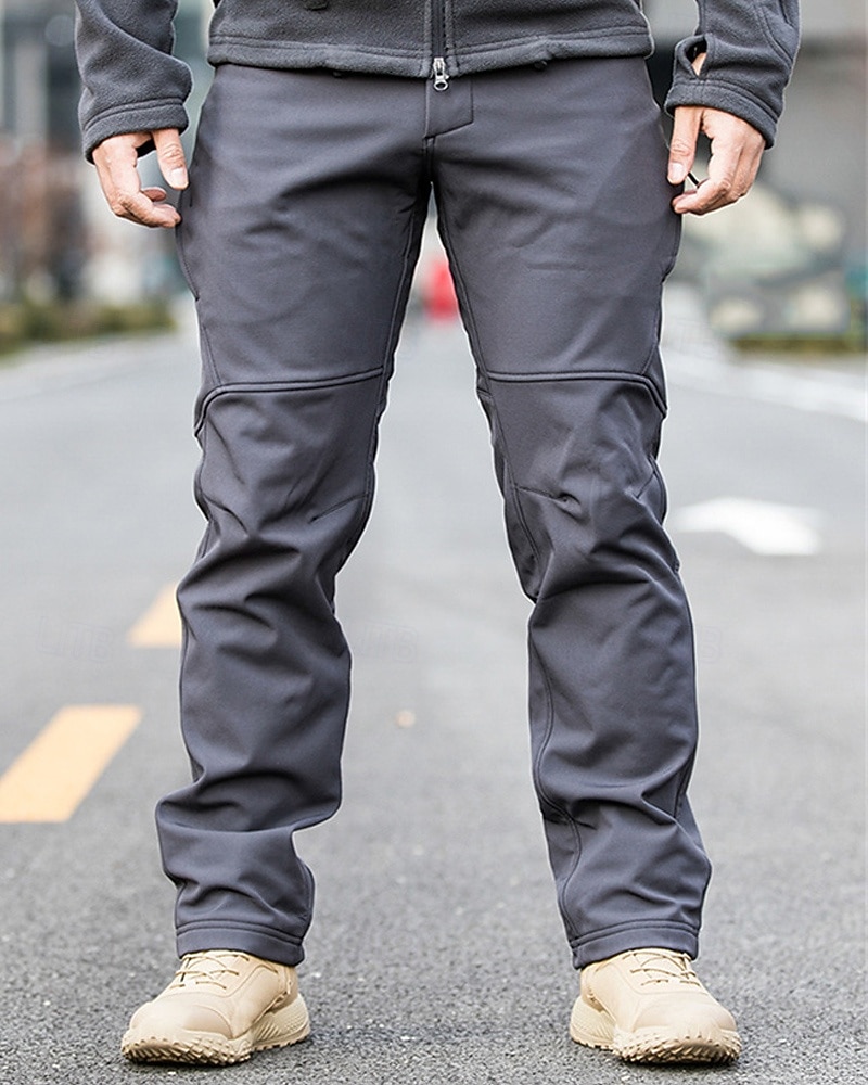 Herren Kampfhosen Cargohosen Wanderhose Wanderhosen Militär Außen Regular Fit warm Fleece-Futter Wasserdicht Atmungsaktiv Hosen / Regenhose Schwarz Grau Jagd Klettern Camping / Wandern 2025 - $72.99 –P6