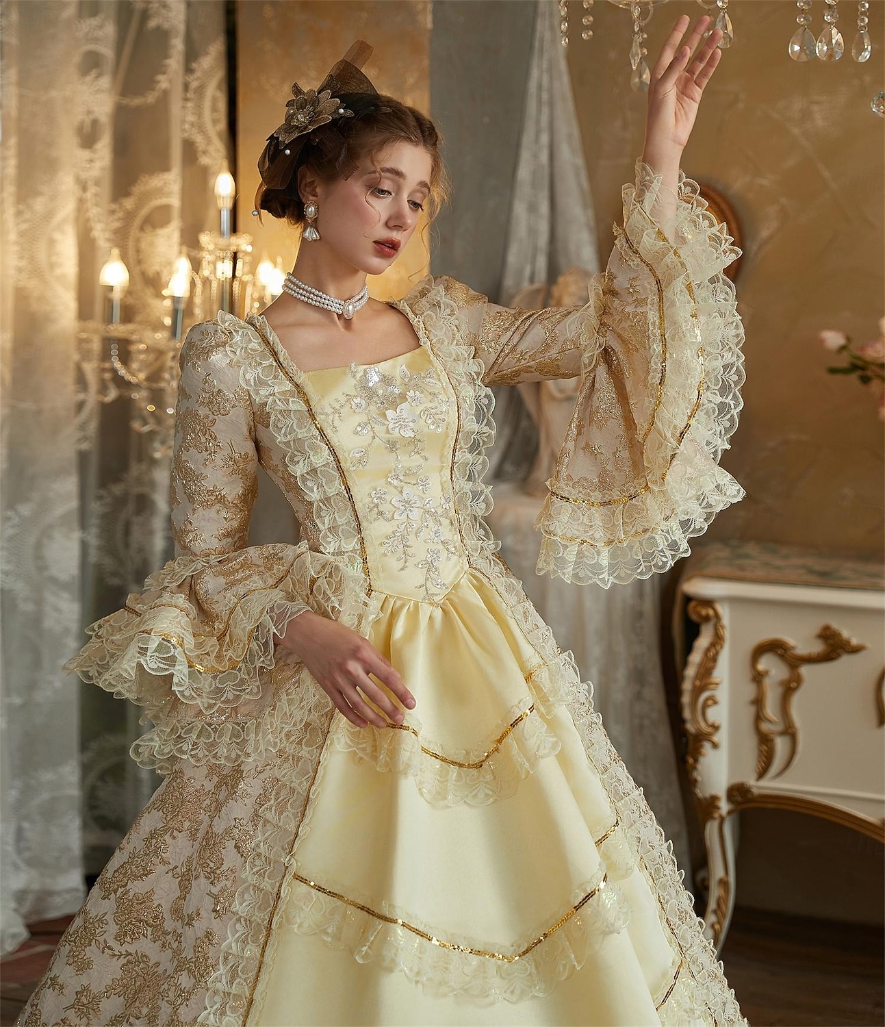Rococo Victorian Vintage Inspired Dress Party Costume Prom Dress Princess Shakespeare Solid Color Ball Gown Fancy Dress Women's Christmas Halloween Carnival Evening Party Party Masquerade Adults' 2026 - $191.99 –P3
