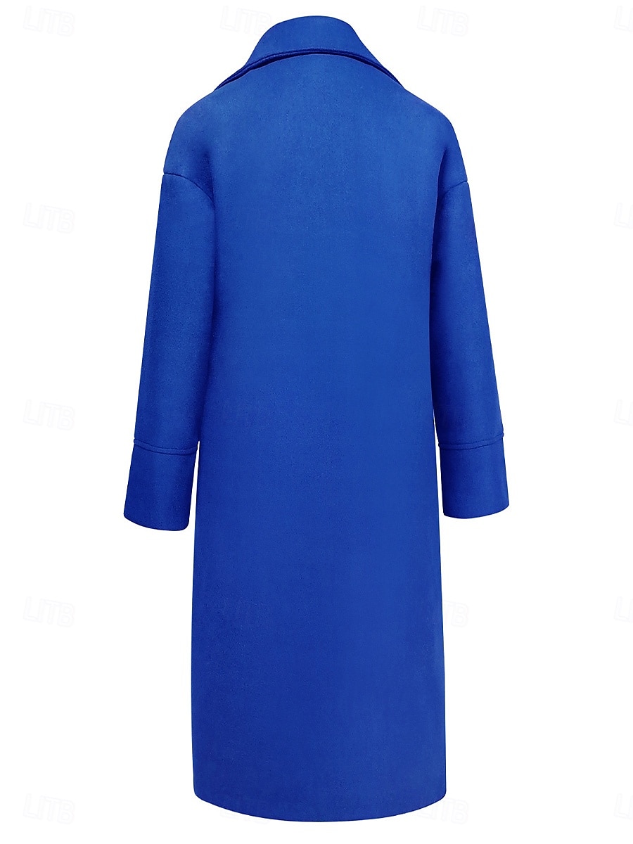 Damen Wintermantel Mantel Umhang / Umhänge Windundurchlässig warm halten Tasche Brautkleider schlicht Streetstyle Glatt Urlaub Arbeit Strasse Freizeitskleidung Einreihiger Verschluss Umlegekragen 2025 - $73.99 –P13