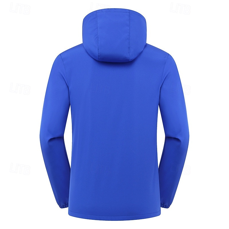 Men's Softshell Jacket Hiking Jacket Outdoor Windproof Quick Dry Lightweight Jacket Windbreaker Jacket Traveling Black White Red Navy Blue Royal Blue 2025 - $42.99 –P19