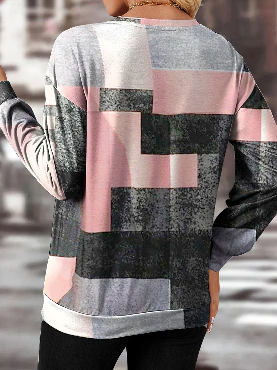 Pull à zip quart pour femme à carreaux mode de rue vêtements quotidiens imprimé décontracté col rond manches longues micro-élastique automne hiver confort tissu respirant et doux de 2025 ? $27.99 –P2