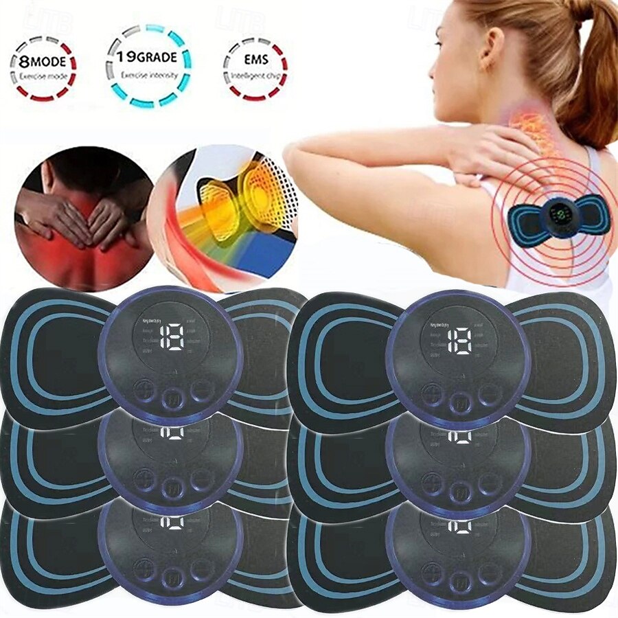3/6 stuks smart ems nekmassager mini nek- en rugstimulatiemassager draagbare gelpad sticker dun 2025 - $24.99 –P20