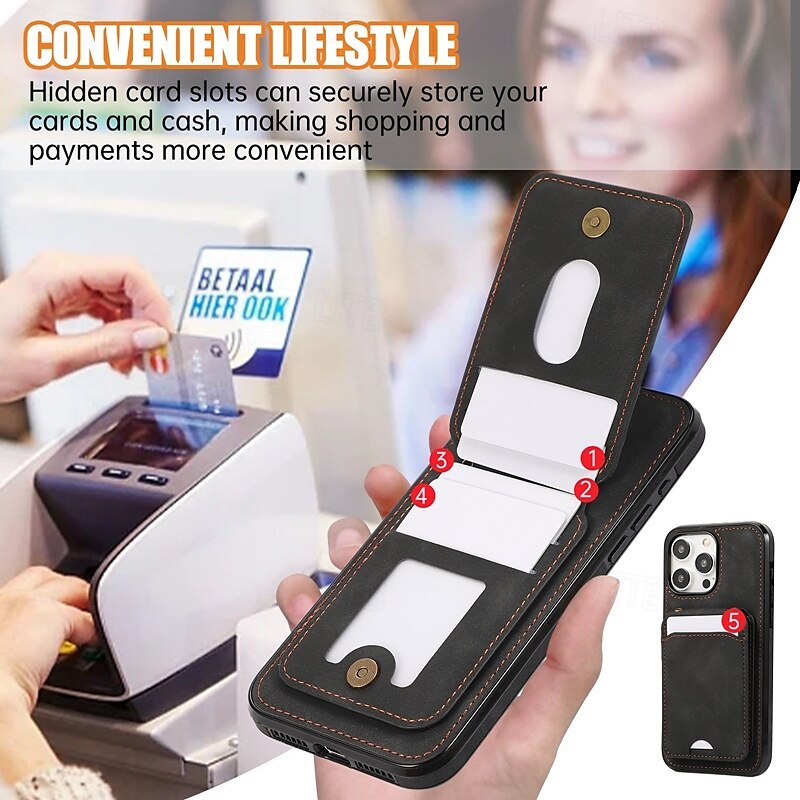 Phone Case For iPhone 16 Pro Max Plus iPhone 15 Pro Max Plus iPhone 14 13 12 11 Pro Max Plus Mini SE Back Cover with Stand Holder Magnetic with Lanyard Retro TPU PU Leather 2025 - $17.99 –P3