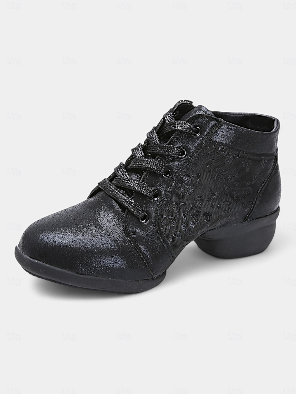 scarpe da ballo da donna con lacci color argento, pannelli floreali in rete e suola morbida, ideali per balli da sala, latino e jazz del 2025 a $42.99 –P8