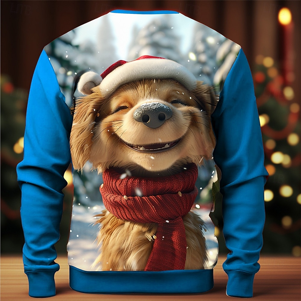 Navidad Hombre Perro Impresión 3D 3D Sudaderas Sudadera Sudadera Manga Larga Camisa de entrenamiento Cuello Barco 3D Gracioso Impresión 3D Navidad Vacaciones Fiesta Cuello redondo Impresión 3D 3D 2025 - $30.99 –P3