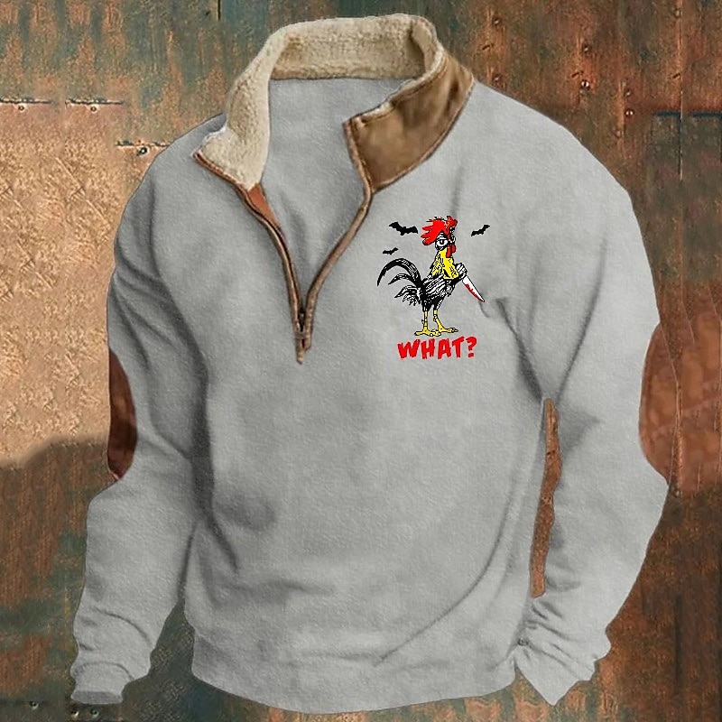Per uomo Maglia Felpa con zip corta Nero Blu marino Marrone Grigio Mezza zip Grafico Stampa Halloween Patchwork Tasca Frontale Zip a un quarto Quotidiano Ferie Uscire Poliestere Streetwear Casual del 2025 a $26.99 –P1