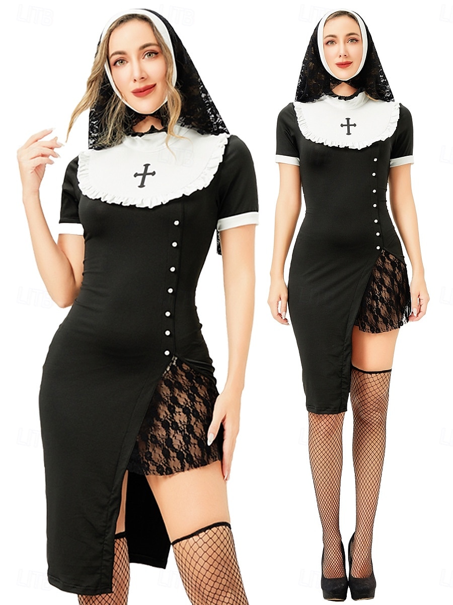 Nun Dress Headpiece Adults' Women's Punk & Gothic Party Carnival Easy Carnival Costume 2025 - $39.99 –P2