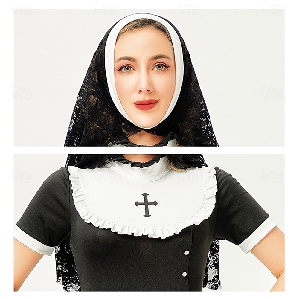 Nun Dress Headpiece Adults' Women's Punk & Gothic Party Carnival Easy Carnival Costume 2025 - $39.99 –P11