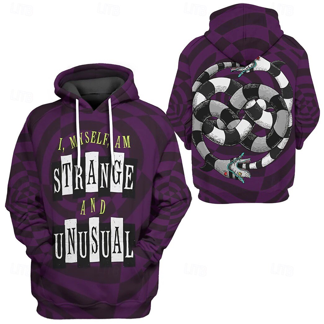 Beetlejuice 2 Hoodie Cartoon Manga Print 3D Character Front Pocket Graphic Street Style For Couple's Men's Women's Adults' Back To School 3D Print Party Casual Daily 2025 - $27.99 –P2