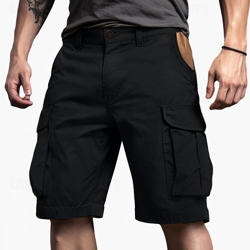 Męskie Spodenki cargo Szorty Guziki Multi Pocket Równina Zdatny do noszenia Krótki Na zewnątrz Codzienny Kemping i wycieczki Moda Klasyczny Zieleń wojskowa Zielony 2025 - $13.99 –P1