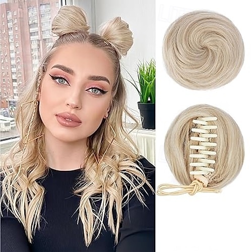 Chignon Chignon Con clip Capelli sintetici Pezzo di capelli Estensione capelli Ondulato Feste Giornaliero Da tutti i giorni Biondo platino Marrone Biondo scuro del 2025 a $14.49 –P2